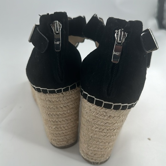Marc Fisher Calita wedge Platform Sandal Espadrille Suede Scallop Ankle Strap 10 - Picture 4 of 5